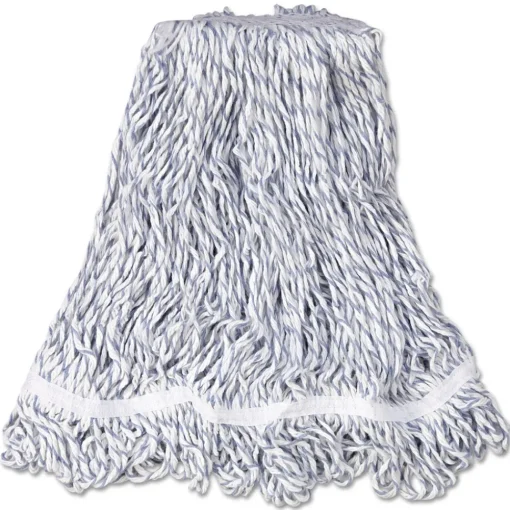 Outlet Web Foot Cotton/Synthetic Medium Finish Mop Head with 1 in. White Headband - White (6/Carton) Cleaning & Janitorial Supplies