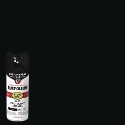 Hot Stops Rust 5-in-1 Spray Paint, Flat Black, 12 oz Aerosol Can, 6/Carton Arts & Crafts Supplies
