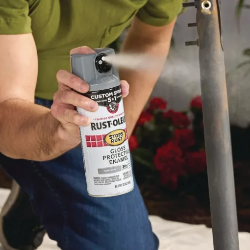 Discount Stops Rust 5-in-1 Spray Paint, Satin Coastal Gray, 12 oz Aerosol Can, 6/Carton Arts & Crafts Supplies