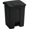 Discount 23 Gallon Large Capacity Plastic Step-On Receptacle - Black Trash & Waste Bins