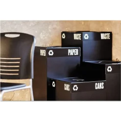 Clearance 42 Gallon Public Square Paper -Recycling Receptacles - Black Trash & Waste Bins