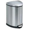 Outlet 4 Gallon Stainless Steel Step-On Receptacle - Chrome/Black Trash & Waste Bins