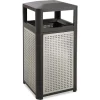 Outlet 38 Gallon Steel Evos Series Steel Waste Container - Black Trash & Waste Bins