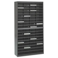 Discount 37.5 in. x 12.75 in. x 71 72 in. Compartments Steel/Fiberboard E-Z Stor Sorter - Black Office Furniture & Lighting