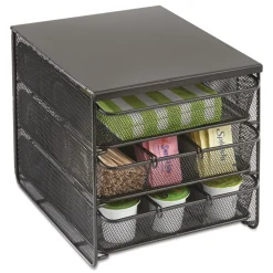 Discount 11.5 in. x 8.25 in. x 8.25 in. 7 Compartments 3 Drawer Hospitality Organizer - Black Desk Accessories & Office Organizers