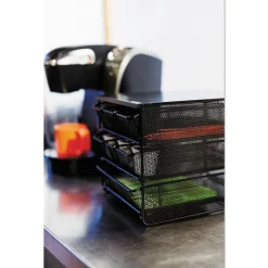 Discount 11.5 in. x 8.25 in. x 8.25 in. 7 Compartments 3 Drawer Hospitality Organizer - Black Desk Accessories & Office Organizers