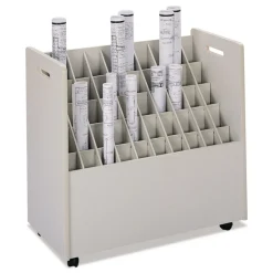 30.25 in. x 15.75 in. x 29.25 in. 50 Compartments Laminate Mobile Roll Files - Putty Office Furniture & Lighting