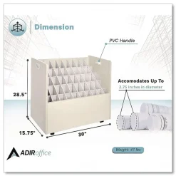 30.25 in. x 15.75 in. x 29.25 in. 50 Compartments Laminate Mobile Roll Files - Putty Office Furniture & Lighting
