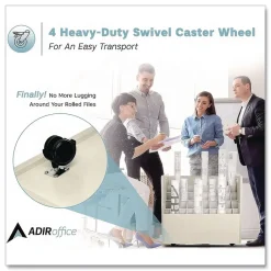 30.25 in. x 15.75 in. x 29.25 in. 50 Compartments Laminate Mobile Roll Files - Putty Office Furniture & Lighting