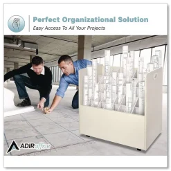 30.25 in. x 15.75 in. x 29.25 in. 50 Compartments Laminate Mobile Roll Files - Putty Office Furniture & Lighting