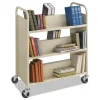 Best 36 in. x 18.5 in. x 43.5 in. 300 lbs. Capacity 6 Shelves Metal Steel Double-Sided Book Cart - Sand Cleaning & Janitorial Supplies