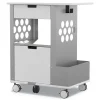 New 28 in. x 20 in. x 33.5 in. 2 Shelves 2 Drawers 1 Bin 150 lbs. Capacity Metal Mobile Storage Cart - White Cleaning & Janitorial Supplies