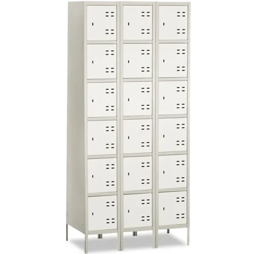 Best 36 in. x 18 in. x 78 in. Three-Column Box Locker - Two-Tone Gray Office Furniture & Lighting