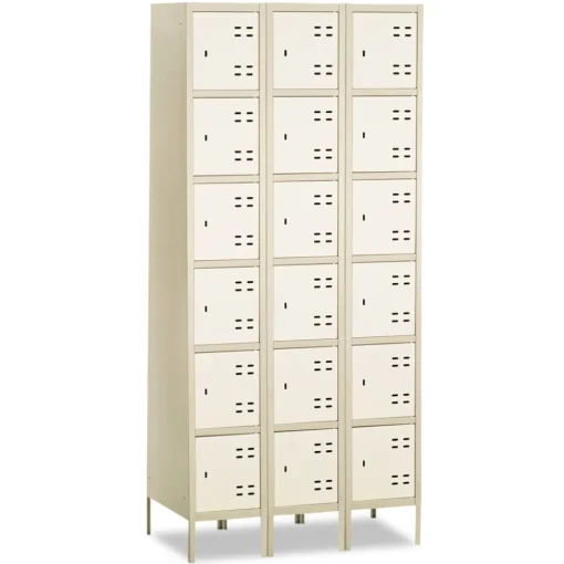 New 36 in. x 18 in. x 78 in. Three-Column Box Locker - Two-Tone Tan Office Furniture & Lighting