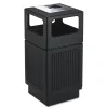Canmeleon 38-Gallon Polyethylene Recessed Panel Receptacles - Black Trash & Waste Bins