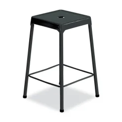 Clearance Counter-Height Steel Stool, Backless, Supports Up To 250 Lb, 25-in Seat Height, Black Office Furniture & Lighting