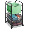 Metal 2 Drawers 1 Bin 15.75 in. x 17 in. x 27 in. Onyx Mesh Open Mobile File - Black Office Furniture & Lighting