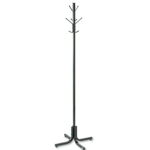 New 21w x 21d x 70h Four Ball-Tipped Double-Hooks Metal Costumer - Black Storage & Organization