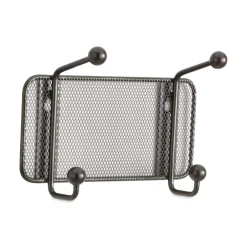 New 8.5w x 3d x 5.5h 2-Hook Onyx Mesh Wall Racks - Black Cleaning & Janitorial Supplies