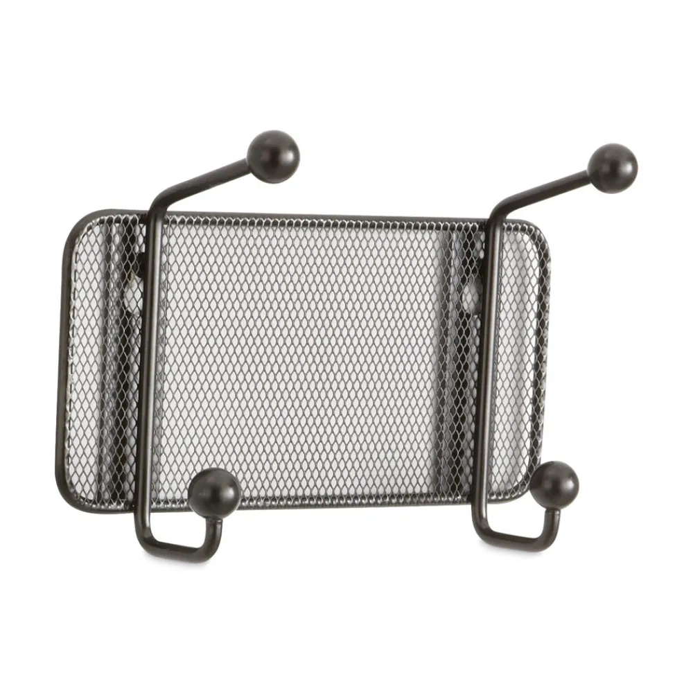 New 8.5w x 3d x 5.5h 2-Hook Onyx Mesh Wall Racks - Black Cleaning & Janitorial Supplies