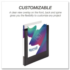 Sale 11.5 in. x 8.5 in. 0.5 in. Capacity 3 Rings Durable D-Ring View Binders - Black (4/Pack) Binders & Binding Supplies