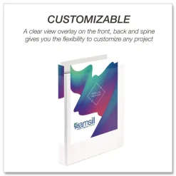 Sale 11.5 in. x 8.5 in. 1 in. Capacity 3 Rings Durable D-Ring View Binders - White (4/Pack) Binders & Binding Supplies