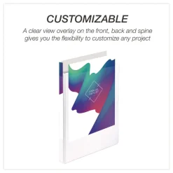 11 in. x 8.5 in. 0.5 in. Capacity 3 Rings Economy Round Ring View Binder - White (12/Carton) Binders & Binding Supplies