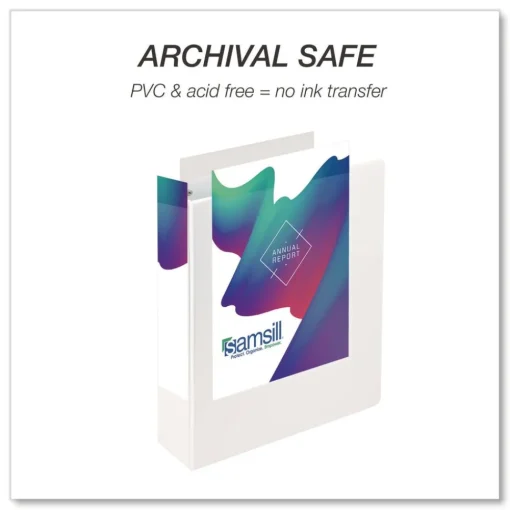 Clearance 11.5 in. x 8.5 in. 2 in. Capacity 3 Rings Durable D-Ring View Binders - White (4/Pack) Binders & Binding Supplies