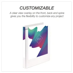 Best 11 in. x 8.5 in. 1 in. Capacity 3 Rings Economy Round Ring View Binder - White (12/Carton) Binders & Binding Supplies