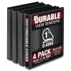 Hot 11.5 in. x 8.5 in. 3 Rings 1 in. Capacity Durable D-Ring View Binders - Black (4/Pack) Binders & Binding Supplies