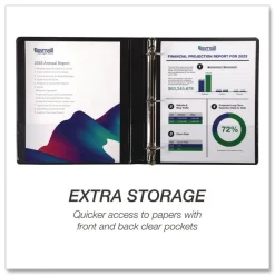 Hot 11.5 in. x 8.5 in. 3 Rings 1 in. Capacity Durable D-Ring View Binders - Black (4/Pack) Binders & Binding Supplies