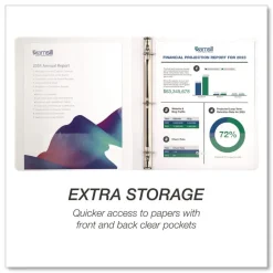 Hot 11.5 in. x 8.5 in. 3 Rings 0.5 in. Capacity Durable D-Ring View Binders - White (4/Pack) Binders & Binding Supplies