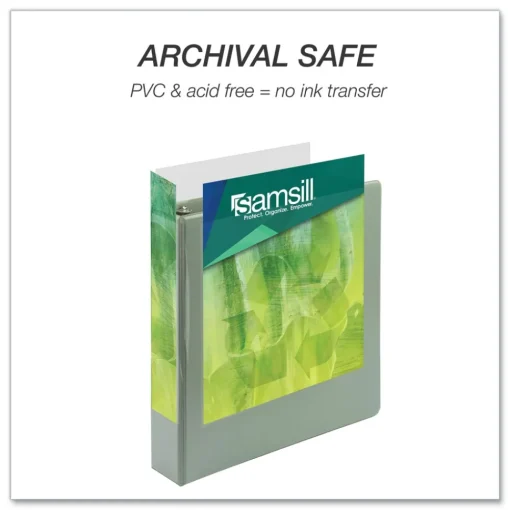 Outlet Earth's Choice Plant-Based BOHO 11 in. x 8.5 in. 1 in. Capacity D-Ring View Binders - Sage (2/Pack) Binders & Binding Supplies