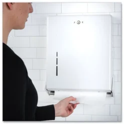 New 11.63 in. x 5 in. x 14.5 in. True Fold C-Fold/Multifold Paper Towel Dispenser - White Paper & Dispensers