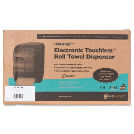 Online 11.75 in. x 9 in. x 15.5 in. Electronic Touchless Roll Towel Dispenser - Black Pearl Paper & Dispensers