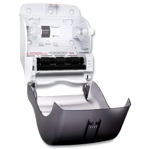 Hot 11.88 in. x 9.1 in. x 14.4 in. Smart Essence Electronic Roll Towel Dispenser - Black Paper & Dispensers
