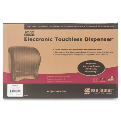 Hot 11.88 in. x 9.1 in. x 14.4 in. Smart Essence Electronic Roll Towel Dispenser - Black Paper & Dispensers