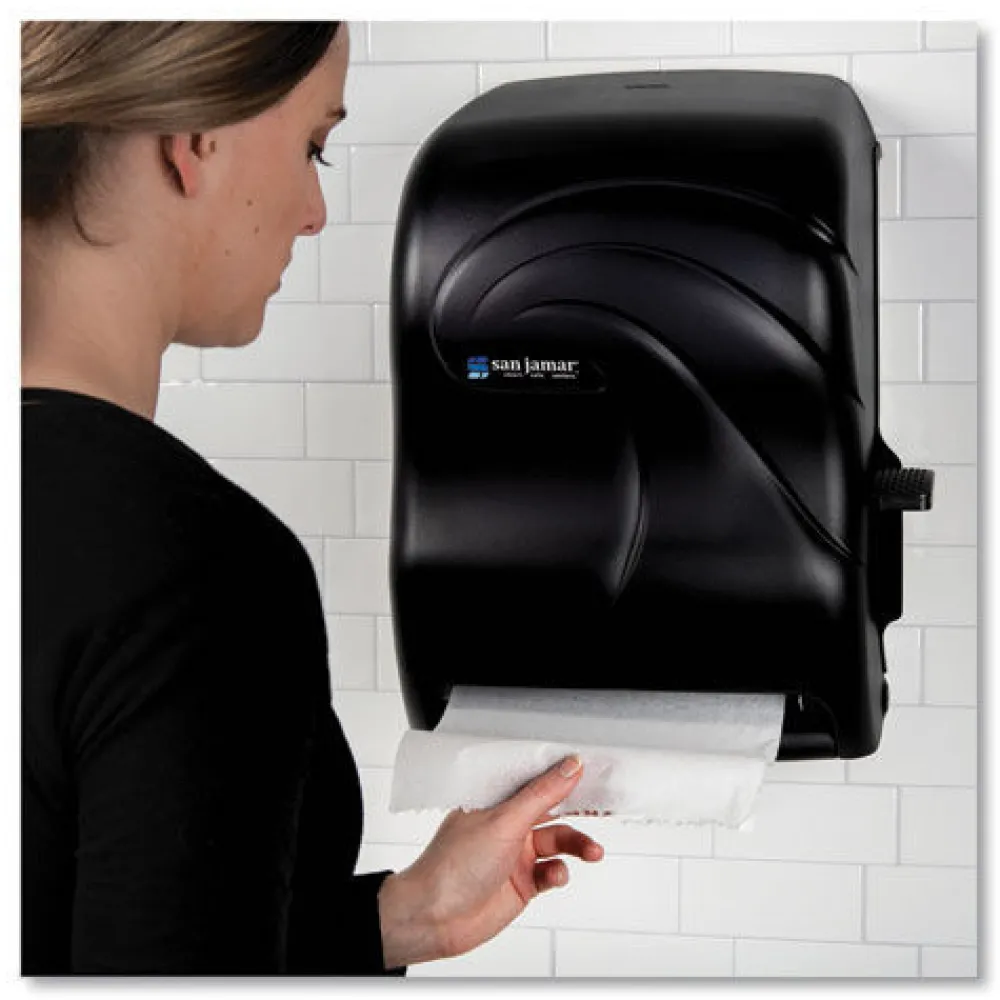 Online 12.94 x 9.25 x 16.5 Oceans Lever Roll Towel Dispenser - Black Pearl Paper & Dispensers