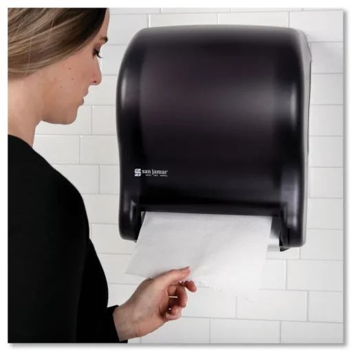 Hot Tear-N-Dry 11.75 in. x 9.13 in. x 14.44 in. Essence Classic Automatic Dispenser - Black Pearl Paper & Dispensers