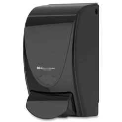 New 4.61 in. x 4.92 in. x 9.25 in. 1 Liter Manual Skincare Dispenser - Black Cleaning & Janitorial Supplies