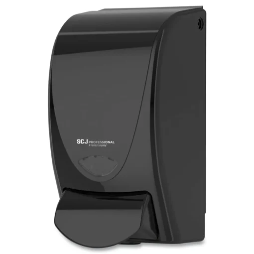 New 4.61 in. x 4.92 in. x 9.25 in. 1 Liter Manual Skincare Dispenser - Black Cleaning & Janitorial Supplies