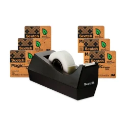 New 0.75 in. x 75 ft. 1 in. Core Magic Greener Tape with C38 Dispenser - Clear (6/Pack) Tapes & Adhesives