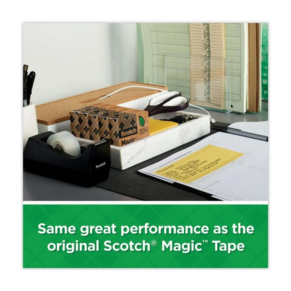 New 0.75 in. x 75 ft. 1 in. Core Magic Greener Tape with C38 Dispenser - Clear (6/Pack) Tapes & Adhesives