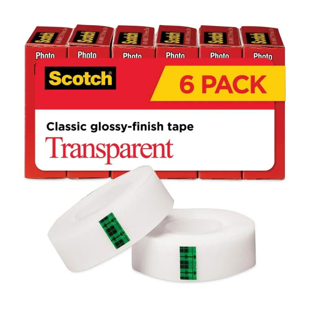 New 0.75 in. x 83.33 ft. 1 in. Core Tape - Transparent (6/Pack) Tapes & Adhesives