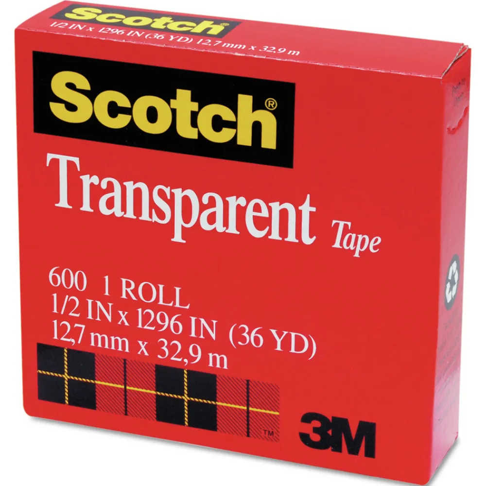 Discount 0.5 in. x 36 yds 1 in. Core Tape - Transparent (1-Roll) Tapes & Adhesives