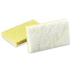 Outlet 0.7 in. Thick 3.6 in. x 6.1 in. #Light-Duty Scrubbing Sponge - Yellow/White (20/Carton) Cleaning & Janitorial Supplies