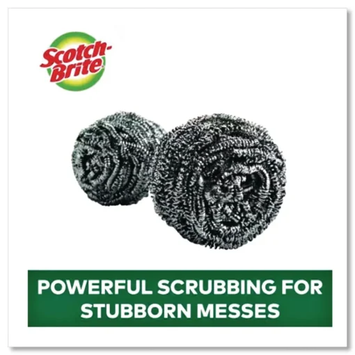Best Stainless Steel Scrubber - Silver (12/Carton) Cleaning & Janitorial Supplies