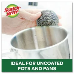 Best Stainless Steel Scrubber - Silver (12/Carton) Cleaning & Janitorial Supplies