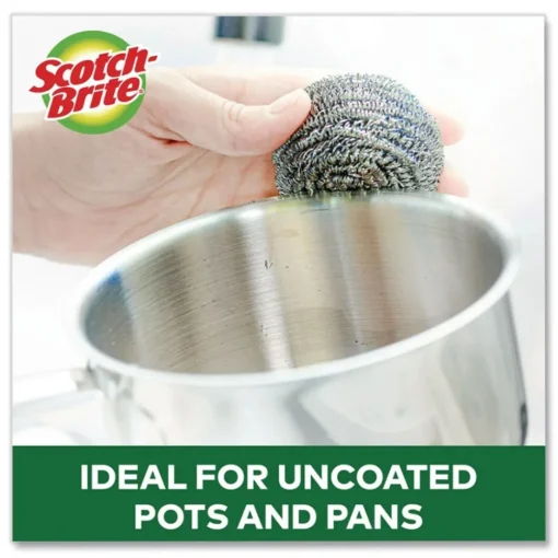 Best Stainless Steel Scrubber - Silver (12/Carton) Cleaning & Janitorial Supplies