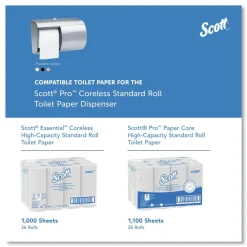 Online 09606 7 1/10 in. x 10 1/10 in. x 6 2/5 in. Pro Coreless SRB Stainless Steel Tissue Dispenser Paper & Dispensers